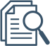 Paper with magnifying glass icons