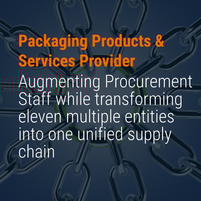 Augmenting Procurement Staff while transforming eleven multiple entities into one unified supply chain (CS230a)