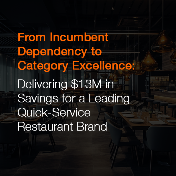 From Incumbent Dependency to Category Excellence:&nbsp;Delivering $13M in Savings for a Leading Quick-Service Restaurant Brand (CS320)