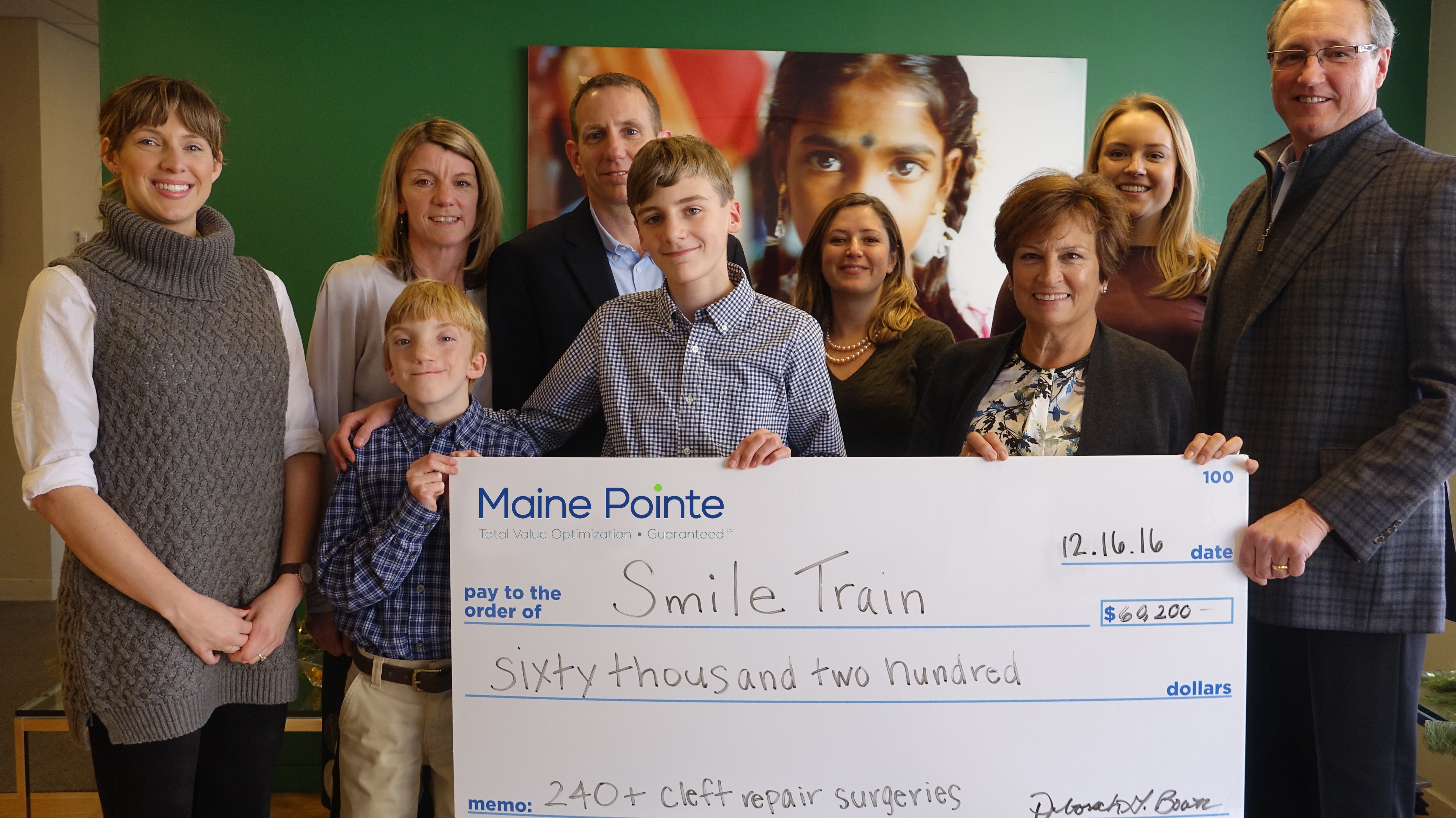 Maine Pointe supports Smile Train with $60,200 donation to help improve the health and lives of children in developing countries born with cleft lip and/or cleft palate