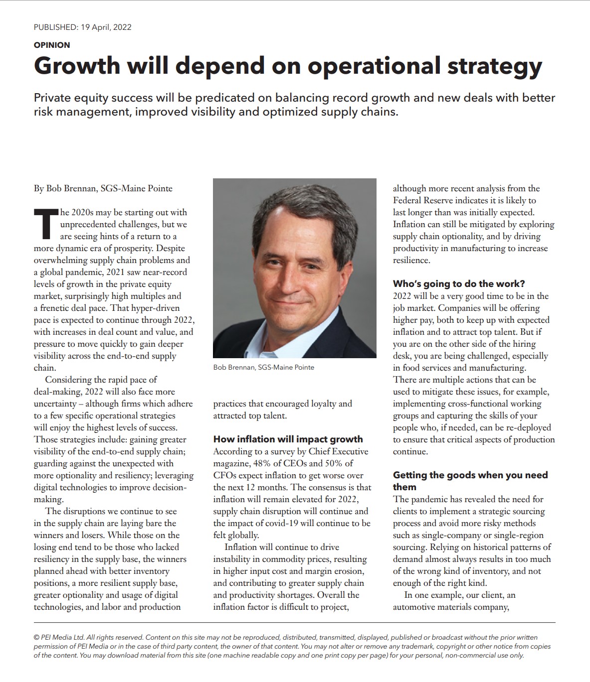 Opinion: Growth will depend on operational strategy