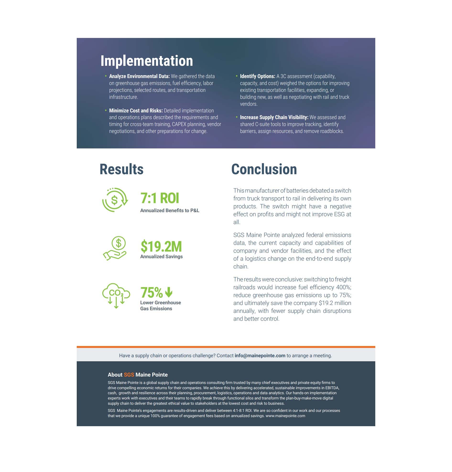 Logistics Analysis Identifies $19.2M Savings, and Skyrockets ESG (CS274)